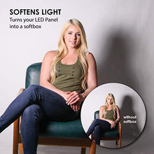 Load image into Gallery viewer, Kamerar D-Fuse Large LED Light Panel Softbox: 12&quot;x12&quot; Opening, Foldable Portable Light Diffuser, Carrying Bag, Strap Attachment, Portrait  Photography, Photo Video, Studio Lighting, Natural Look
