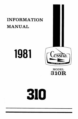 Cessna Aircraft Information Manual - 310R - 1981