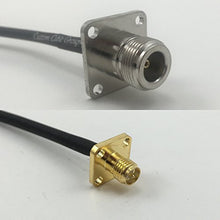 Load image into Gallery viewer, 12 inch RG188 N Flange Female to RP-SMA Female Flange Pigtail Jumper RF coaxial Cable 50ohm Quick USA Shipping
