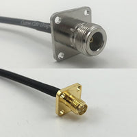 12 inch RG188 N Flange Female to RP-SMA Female Flange Pigtail Jumper RF coaxial Cable 50ohm Quick USA Shipping