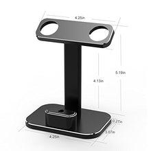 Load image into Gallery viewer, DHOUEA Compatible 2 in 1 Watch Stand Replacement for Apple Watch iWatch Charging Dock Station Stand Holder Aluminum Airpods Stand for Apple Watch Series 4 3 2 1 (38mm or 42mm) Airpods (Black)
