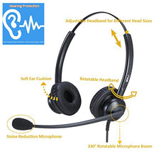 Load image into Gallery viewer, Yealink Compatible Telephone Headset Office Phone Headset with Noise Cancelling Microphone for Panasonic KX-T7225 KX-HDV130 Sangoma Snom 320 821 Grandstream 2160 2170 etc
