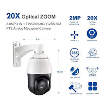 Load image into Gallery viewer, EVERSECU 2MP Auto-Cruise PTZ Security Camera 20X Optical Zoom HD 4-in-1 TVI/AHD/CVI/CVBS Video Surveillance- Pattern Scan, Waterproof, Night Vision, Coaxial Wired High Speed Dome CCTV Camera
