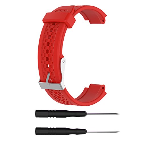 RuenTech Compatible for Forerunner 25 Bands Small Replacement Silicone Strap Wrist Band Compatible with Garmin Forerunner 25 Smartwatch (Red)