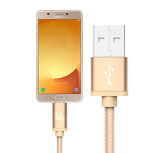 Load image into Gallery viewer, LAX Gadgets Durable Nylon Braided Tangle Free 2.0 Micro USB Android Charging and Data Sync Cable for Samsung, HTC, Motorola, Nokia, Kindle, MP3, Tablet and More[10 Feet-Gold]
