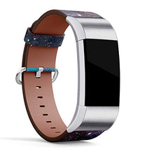 Load image into Gallery viewer, Replacement Leather Strap Printing Wristbands Compatible with Fitbit Charge 3 / Charge 3 SE - Nebula Galaxy Starry Night

