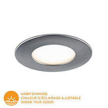 Load image into Gallery viewer, Bazz Slim Round Integrated LED Recessed Light Fixture Kit, Warm Dimming, Energy Efficient, Easy Installation, Damp Location, 4-in, Brushed Chrome
