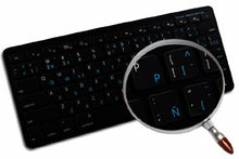 Load image into Gallery viewer, NS Spanish - English Non-Transparent Keyboard Labels Work with Apple Black Background for Desktop, Laptop and Notebook

