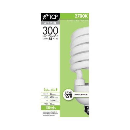 TCP 28968RP 10000 Hour 2700 Degree Kelvin 68-Watt Compact Fluorescent SpringLamp CFL