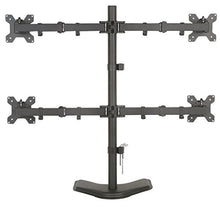 Load image into Gallery viewer, EZM Basic Quad 4 LCD LED Monitor Mount Stand Free Standing with Grommet Mount Option Holds Up to 27&quot; Widescreen Displays(002-0015)
