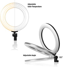 Load image into Gallery viewer, LimoStudio 240LED 18&quot; Dimmable Ring Light Lighting Kit Adjustable Brightness and Color Temperature with Sturdy Light Stand, Bluetooth Remote, Easy to Carry, AGG1774

