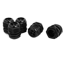 Load image into Gallery viewer, Aexit M32x1.5mm 7mm-9mm Transmission Adjustable 4 Holes Cable Gland Joint Black 5pcs
