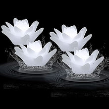 Load image into Gallery viewer, (Pack of 4) Flameless Wax LED Water Floating Lotus Candle Light for Wedding or Event Decoration./LED Floating Candle Light in Flower Shape (White)
