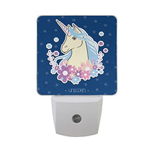 Load image into Gallery viewer, Naanle Set of 2 Magic Cute Unicorn Flowers Floral Auto Sensor LED Dusk to Dawn Night Light Plug in Indoor for Adults
