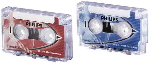 1 each - Philips Dictation Mini-Cassette LFH0005 30 Minutes in Total - 15 Minutes per Side