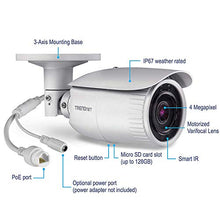 Load image into Gallery viewer, TRENDnet Indoor/Outdoor 4 MP, Motorized Varifocal PoE IR Network Camera, Auto-Focus, Optical Zoom, Digital WDR, Night Vision up to 98ft, IP66 Rated Housing, ONVIF, IPv6, TV-IP344PI
