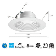 Load image into Gallery viewer, Lithonia Lighting 65BEMW LED 27K 90CRI M6 5/6 Inch 10.3W White LED Recessed Baffle Module, 2700K, 93 CRI, T24 Compliant
