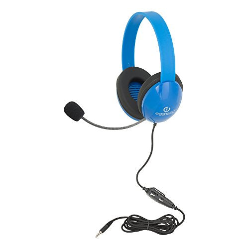 Heavy Duty Mobile-Ready Kids Headphone w/Boom Microphone and Tangle-Free Cord