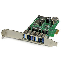 StarTech.com 7 Port PCI Express USB 3.0 Card - Standard & Low-Profile - SATA Power - UASP Support - 1 Internal & 6 External USB 3.0 Ports (PEXUSB3S7)