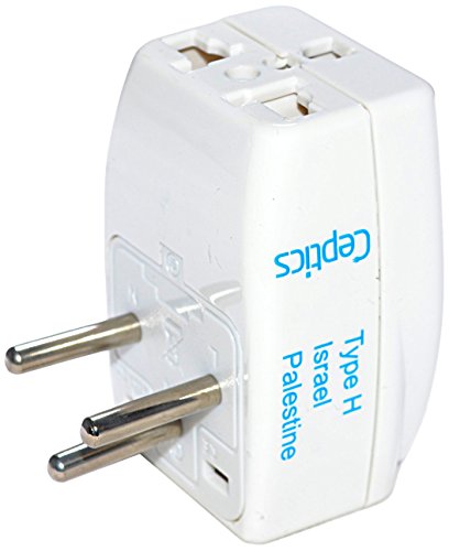 Ceptics 3 Outlet Travel Adapter Plug Type H for Israel