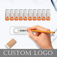 Load image into Gallery viewer, Kootion 10 X 16 GB USB Flash Drive 16 gb Flash Drive Thumb Drive Memory Stick Pen Drive Keychain Design Orange
