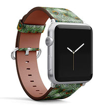 Load image into Gallery viewer, Compatible with Big Apple Watch 42mm, 44mm, 45mm (All Series) Leather Watch Wrist Band Strap Bracelet with Adapters (Beautiful Peacock)
