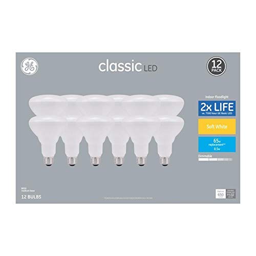 GE Classic 12-Pack 65 W Equivalent Dimmable Warm White R30 LED Light Fixture Light Bulbs