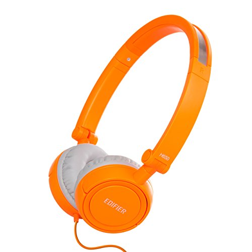 Edifier H650 Hi-Fi On-Ear Headphones - Noise-isolating Foldable and Lightweight Headphone - Fit Adults and Kids - Orange