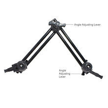 Load image into Gallery viewer, LimoStudio 2 Section Double Articulated Arm Camera Mount Bracket, 5/8&quot; Stud with 3/8&quot; Screw Thread Hole, 12 Inch Long Each Section, Compatible with Photo Super Clamp, Angle Adjustable, AGG2242
