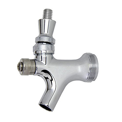 Kegco CFSCSSL Self-Closing Chrome Beer Faucet with Stainless Steel Lever