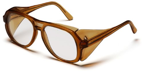 Pyramex Monitor Safety Glasses, Caramel Frame with Clear Lens