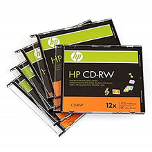 Load image into Gallery viewer, HP CD-RW 5 Pack Disc 12X 700MB Data/80 Minutes Music
