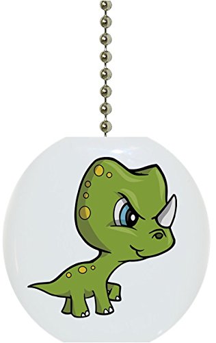 Green Baby Dinosaur Dino Solid Ceramic Fan Pull