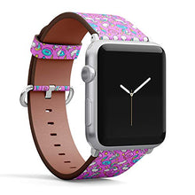 Load image into Gallery viewer, Compatible with Small Apple Watch 38mm, 40mm, 41mm (All Series) Leather Watch Wrist Band Strap Bracelet with Adapters (Unicorns Donuts Rainbow)
