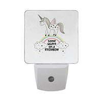 Naanle Set of 2 Cute Unicorn Walking Rainbow Cloud Star Auto Sensor LED Dusk to Dawn Night Light Plug in Indoor for Adults