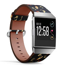 Load image into Gallery viewer, (Cute Doodle Boys, Rockets, Foxes and Cats Floating in Space) Patterned Leather Wristband Strap for Fitbit Ionic,The Replacement of Fitbit Ionic smartwatch Bands
