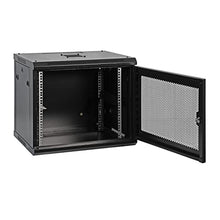 Load image into Gallery viewer, 9U Professional Wall Mount Network Server Cabinet Enclosure 19-Inch Server Network Rack Meshed Door Low-Profile Black
