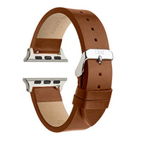 Compatible with Silver Apple Watch Band - Apple Watch Band 42mm Brown Leather - Apple Watch Band 38mm Tan - Leather Wrap Apple Watch Band 38mm - Apple Watch Band 42mm Tan - Leather iwatch- Chestnut