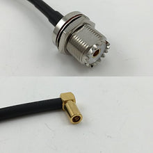Load image into Gallery viewer, 12 inch RG188 UHF Female BULKHEAD to SSMB ANGLE FEMALE Pigtail Jumper RF coaxial cable 50ohm Quick USA Shipping
