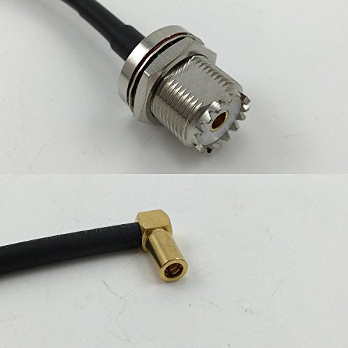 12 inch RG188 UHF Female BULKHEAD to SSMB ANGLE FEMALE Pigtail Jumper RF coaxial cable 50ohm Quick USA Shipping