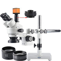 KOPPACE 16 MP,3.5X-90X,Single arm Bracket,Trinocular Stereo Video Microscope,144 LED Ring Light,Includes 0.5X and 2.0X Barlow Lens,Mobile Phone Repair Microscope