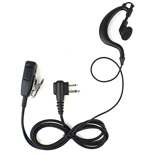 AOER Advanced G Shape Police Earpiece Headset PTT Mic for 2-pin Motorola Radio CP040 CP200 XTNi DTR VL50