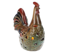 QVC Home Reflections H194902 Porcelain Rooster Luminary w/Flameless LED Candle Light & Timer
