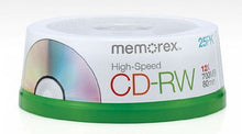 Load image into Gallery viewer, Memorex 80 Minute CD-RW 4x-12x High Speed 25 Pack Spindle

