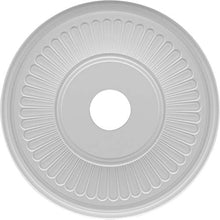 Load image into Gallery viewer, Ekena Millwork CMP19BE Berkshire Thermoformed PVC Ceiling Medallion, 19&quot;OD x 3 1/2&quot;ID x 1&quot;P, White
