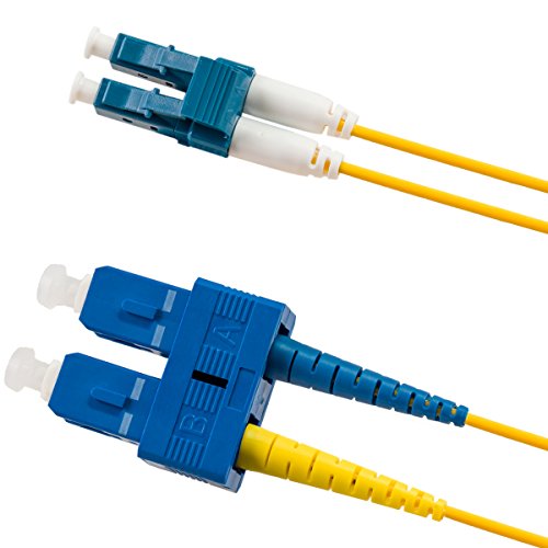 5M Singlemode Duplex Fiber Optic Cable (8.25/125) - LC to SC Mini Boot