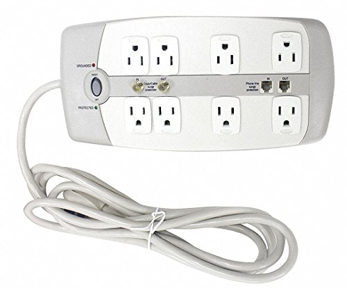 Surge Protector Outlet Strip, White