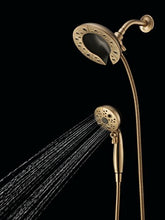 Load image into Gallery viewer, Delta Faucet 5-Spray H2Okinetic In2ition 2-in-1 Dual Hand Held Shower Head with Hose and Magnetic Docking, Champagne Bronze 58480-CZ-PK
