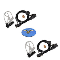 HQRP 2-Pack Acoustic Tube Earpiece Headset PTT Mic for Maxon SL100 / SP200 / SP200K / SP210 + HQRP Coaster