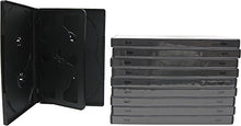 Load image into Gallery viewer, 10pk. - STANDARD BLACK 14mm. 6-DISC OVERLAP DVD BOX WITH HINGED INSERT
